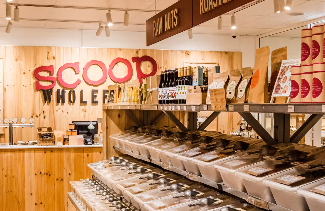 Wholefoods displayed in a Scoop store